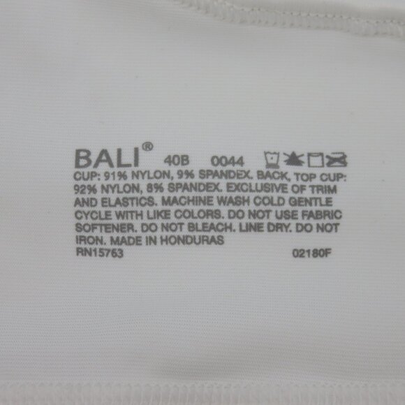 Bali 40B Bra Wireless Classic Support Cool Comfort Fabric Solid White NEW - Picture 10 of 12
